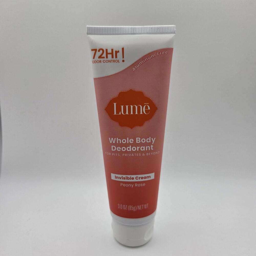 Lume Whole Body Deodorant Invisible Cream Peony Rose - 3 Oz Tube